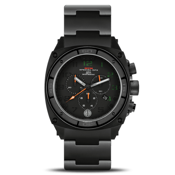 Black Predator stainless steel watch