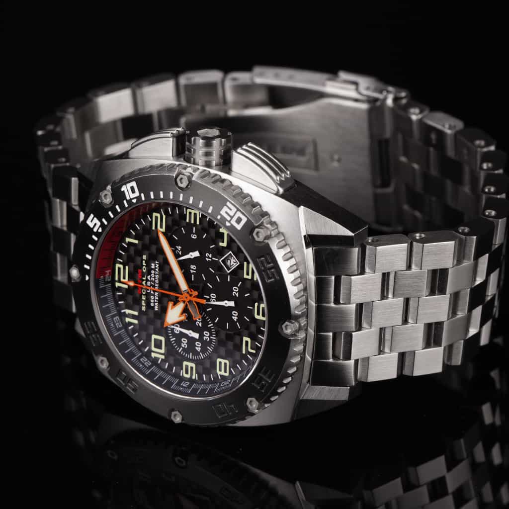 Mtm Special Ops Patriot Black Stainless Steel Chronograph